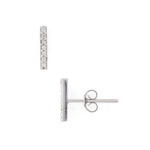 Marc & Marcella Diamond Stick Earrings in Sterling Silver 100% Exclusive NIB